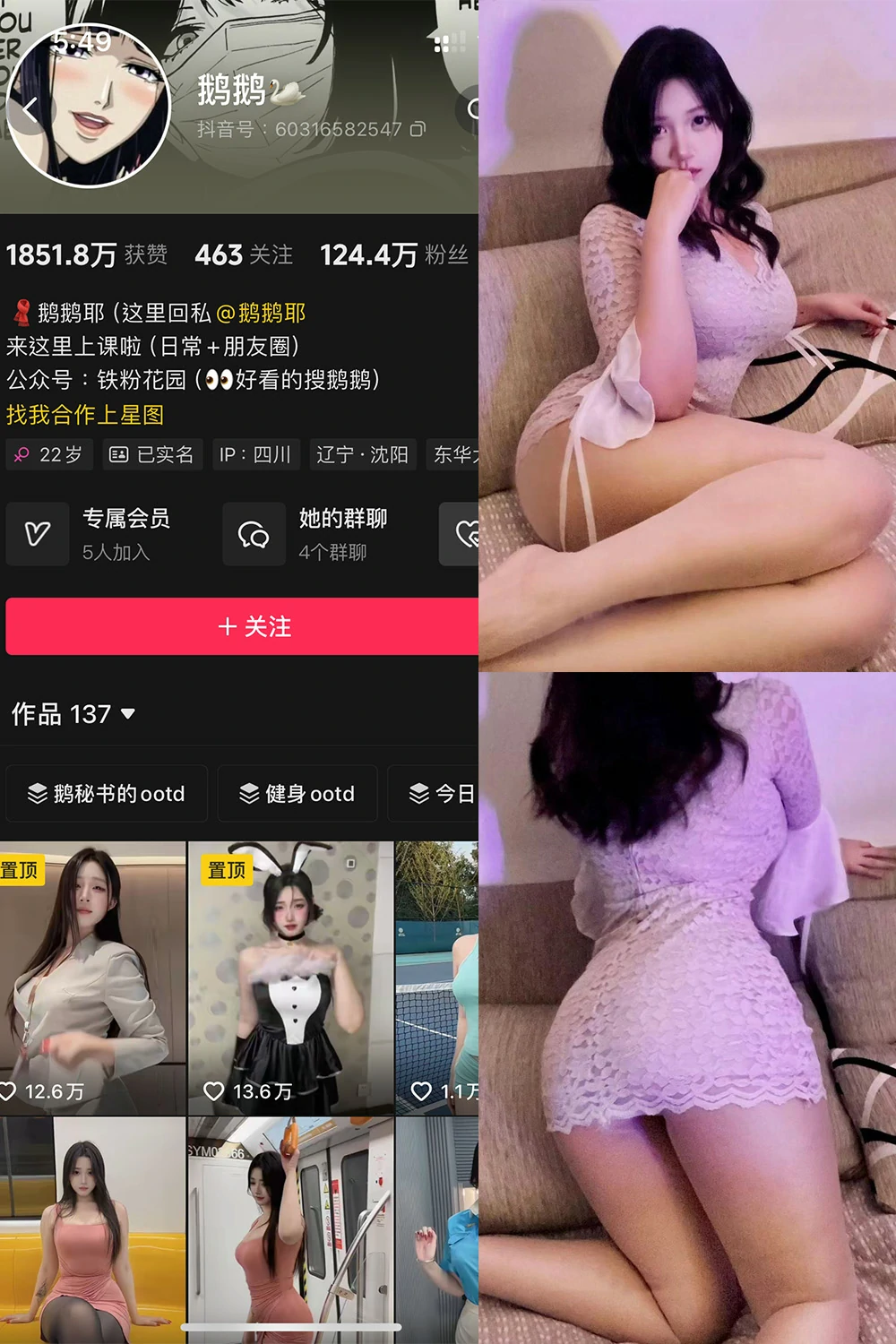 电鸽 鹅鹅不吃洋葱 抖音网红 NO.001期 【55P9V】抖音完整版合集-电鸽